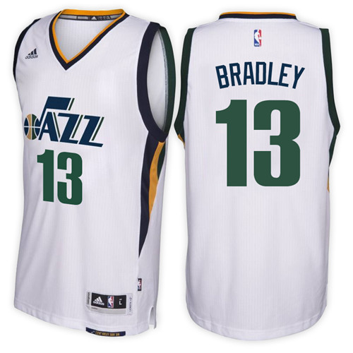 Men Jazz Tony Bradley #13 Home White Jersey