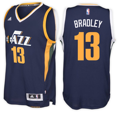 Men Jazz Tony Bradley #13 Road Navy Jersey