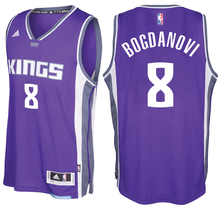 Men Kings Bogdan Bogdanovic #8 NBA Swingman Road Purple Jersey