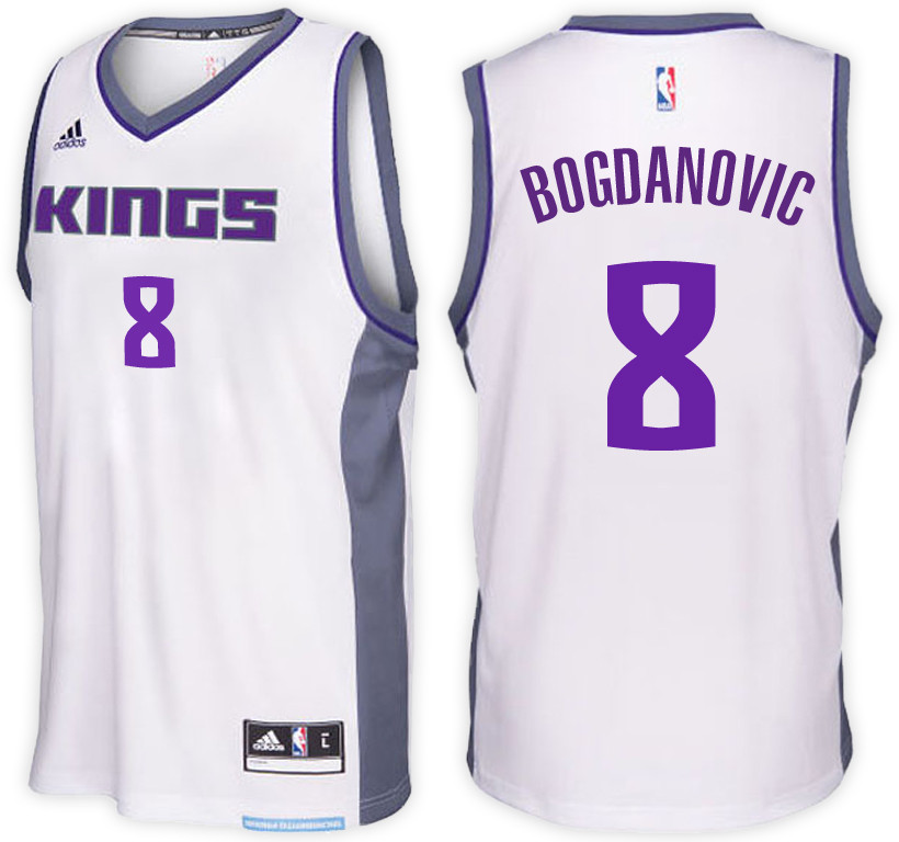 Men Kings Bogdan Bogdanovic #8 NBA Swingman Road White Jersey