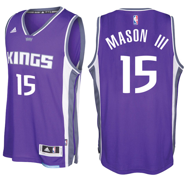 Men Kings Frank Mason III NBA Swingman Road Purple Jersey