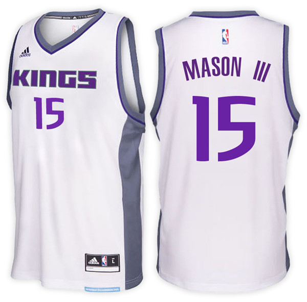 Men Kings Frank Mason III NBA Swingman Road White Jersey