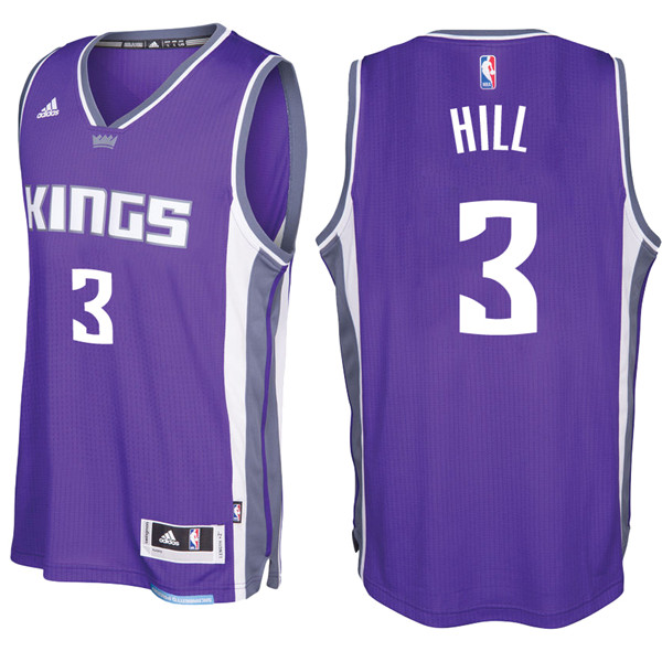 Men Kings George Hill NBA Swingman Road Purple Jersey