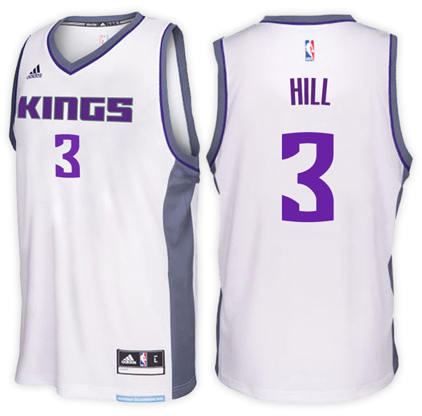 Men Kings George Hill NBA Swingman Road White Jersey