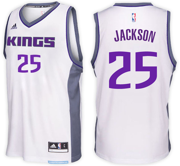 Men Kings Justin Jackson NBA Swingman Road White Jersey