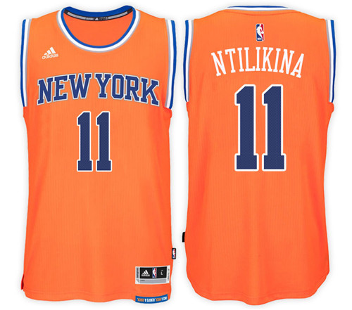 Men Knicks Frank Ntilikina #11 Swingman Road Orange Jersey