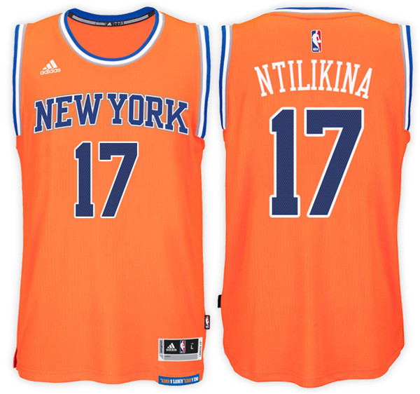 Men Knicks Frank Ntilikina NBA Swingman Road Orange Jersey