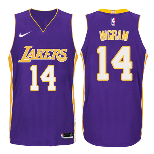 Men Lakers Brandon Ingram #14 2017 18 Statement Purple Jersey