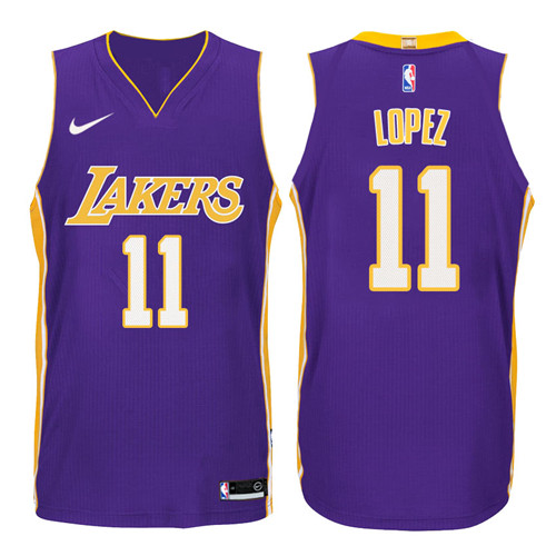 Men Lakers Brook Lopez #11 2017 18 Statement Purple Jersey