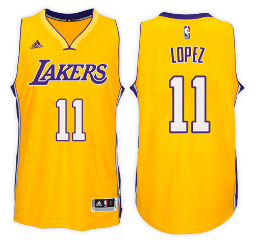 Men Lakers Brook Lopez 11 NBA Swingman Road Gold Jersey