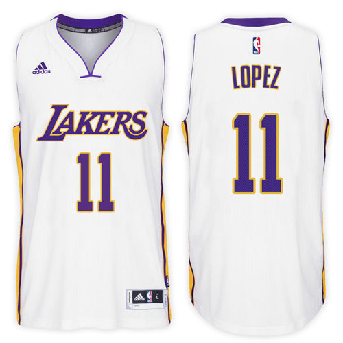 Men Lakers Brook Lopez 11 NBA Swingman Road White Jersey