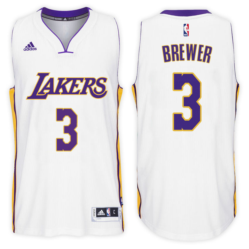 Men Lakers Corey Brewer #3 Alternate White Jersey