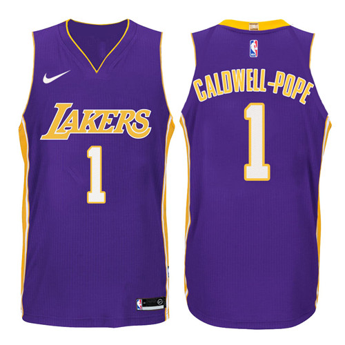 Men Lakers Kentavious Caldwell Pope #1 2017 18 Statement Purple Jersey