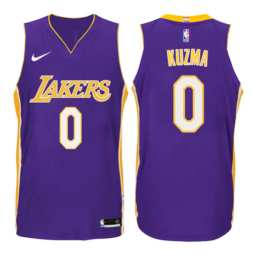 Men Lakers Kyle Kuzma #0 2017 18 Statement Purple Jersey