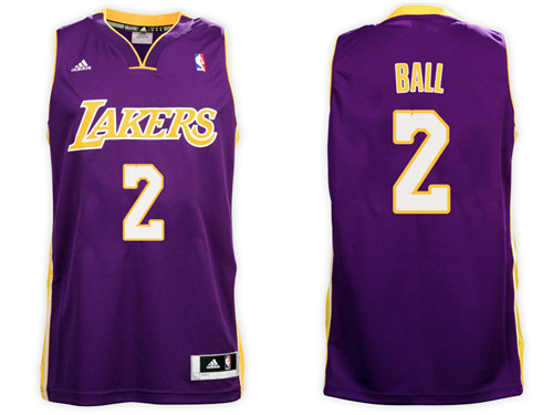 Men Lakers Lonzo Ball #2 Road Purple Jersey