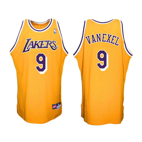 Men Lakers Nick Van Exel #9 Hardwood Classic Gold Jersey