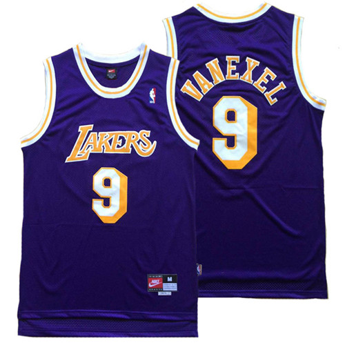 Men Lakers Nick Van Exel #9 Hardwood Classic Swingman Purple Jersey