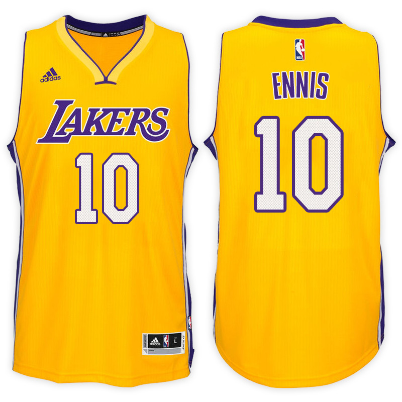 Men Lakers Tyler Ennis #10 NBA Swingman Road Gold Jersey