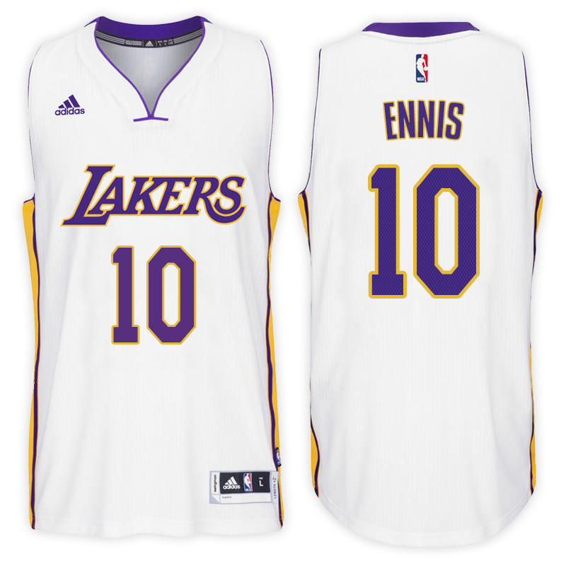 Men Lakers Tyler Ennis #10 NBA Swingman Road White Jersey