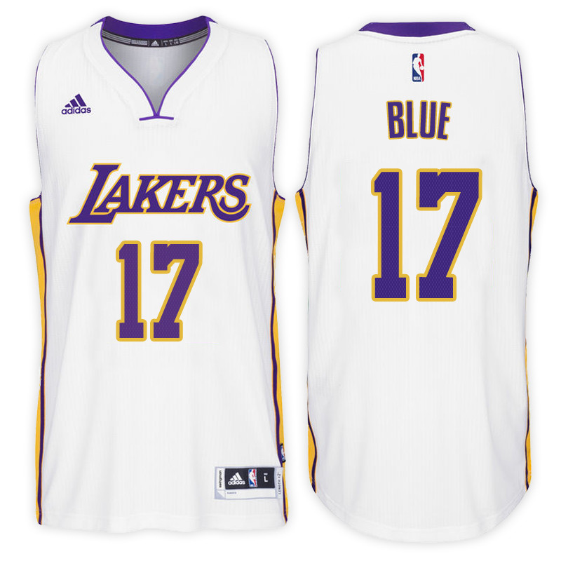 Men Lakers Vander Blue #17 NBA Swingman Road White Jersey