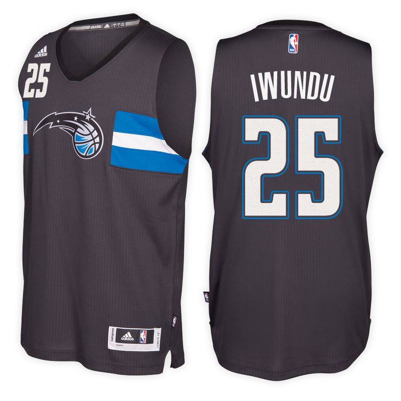 Men Magic Wesley Iwundu NBA Swingman Road Black Jersey