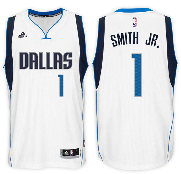 Men Mavericks Dennis Smith Jr Swingman Road White Jersey