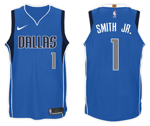 Men Mavericks Dennis Smith Jr. #1 2017 18 New Season Blue Jersey