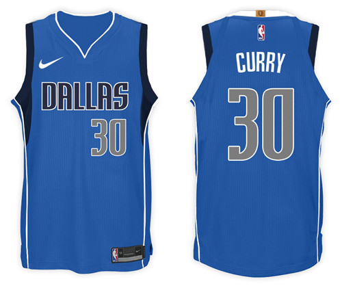 Men Mavericks Seth Curry #30 2017 18 New Season Blue Jersey