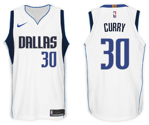 Men Mavericks Seth Curry #30 2017 18 New Season White Jersey