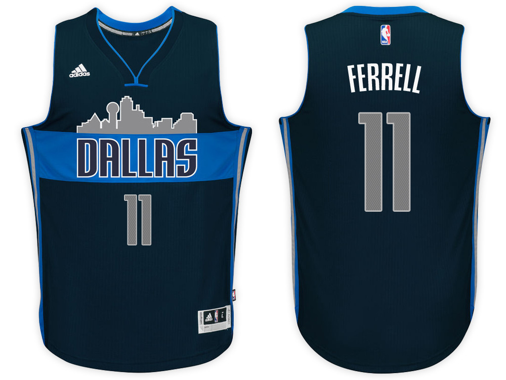 Men Mavericks Yogi Ferrell NBA Swingman Road Navy Jersey