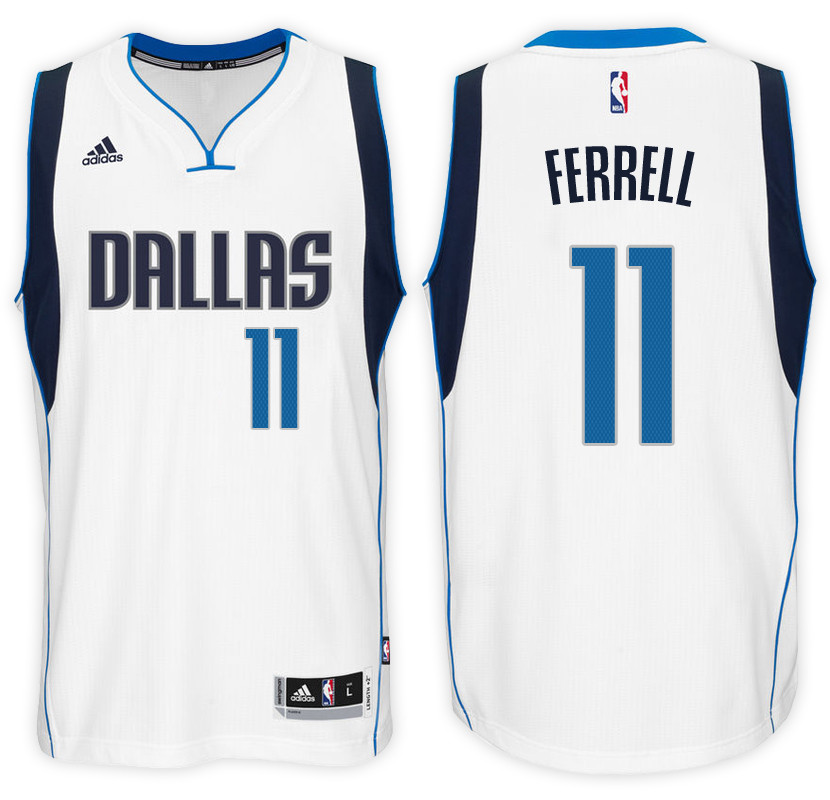 Men Mavericks Yogi Ferrell NBA Swingman Road White Jersey