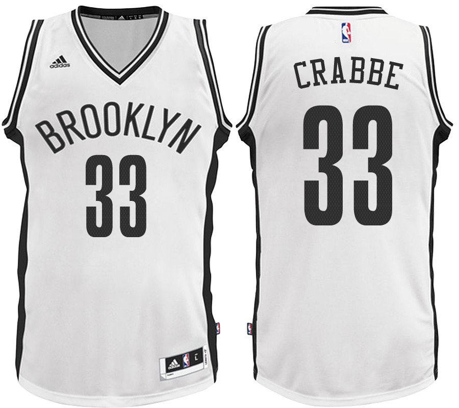 Men Nets Allen Crabbe #33 NBA Swingman Road White Jersey