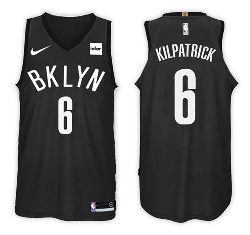 Men Nets Sean Kilpatrick #6 2017 18 Statement Black Jersey