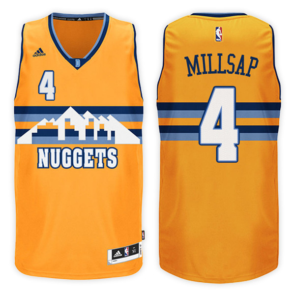 Men Nuggets Paul Millsap NBA Swingman Road Gold Jersey