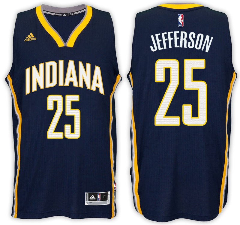 Men Pacers Al Jefferson #25 NBA Swingman Road Navy Jersey