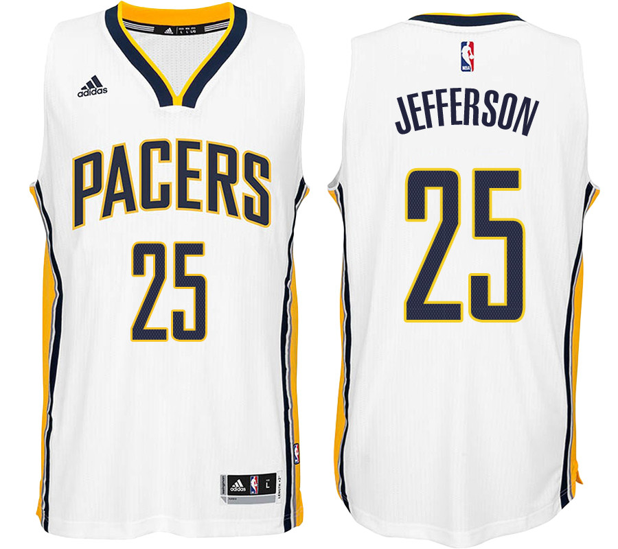 Men Pacers Al Jefferson #25 NBA Swingman Road White Jersey