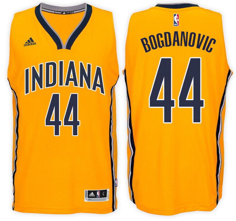 Men Pacers Bojan Bogdanovic #44 NBA Swingman Road Gold Jersey