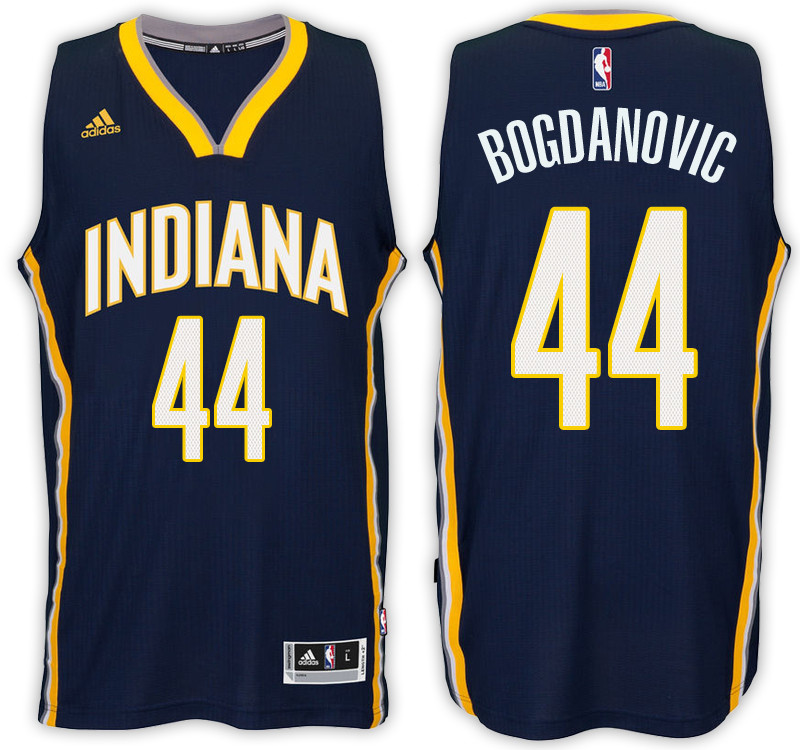 Men Pacers Bojan Bogdanovic #44 NBA Swingman Road Navy Jersey