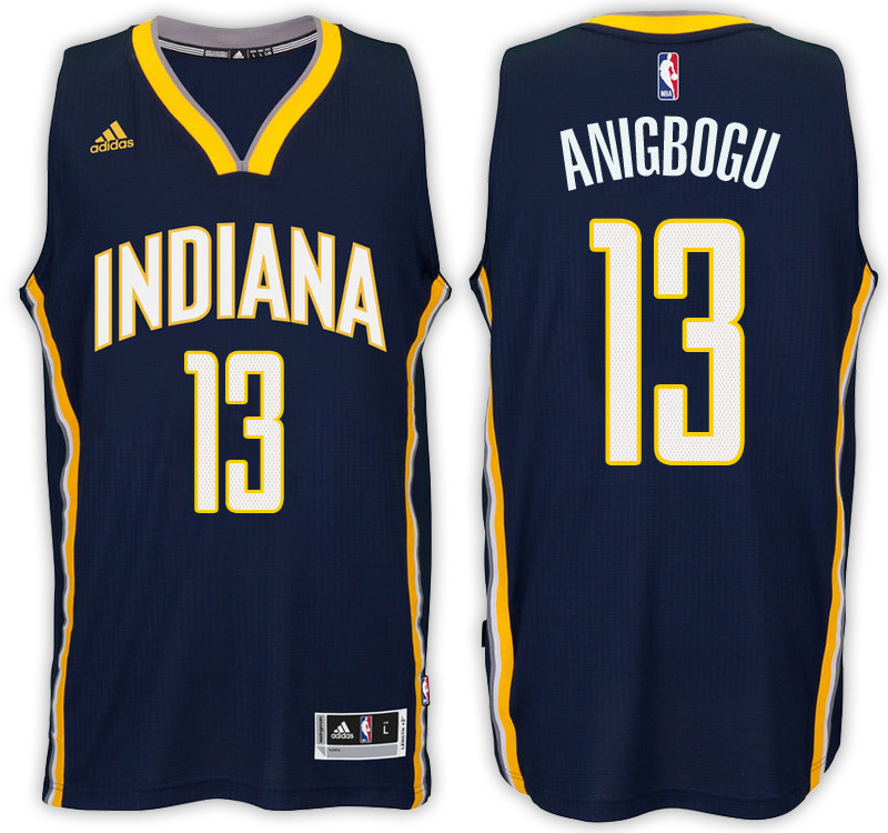 Men Pacers Ike Anigbogu #13 NBA Swingman Road Navy Jersey