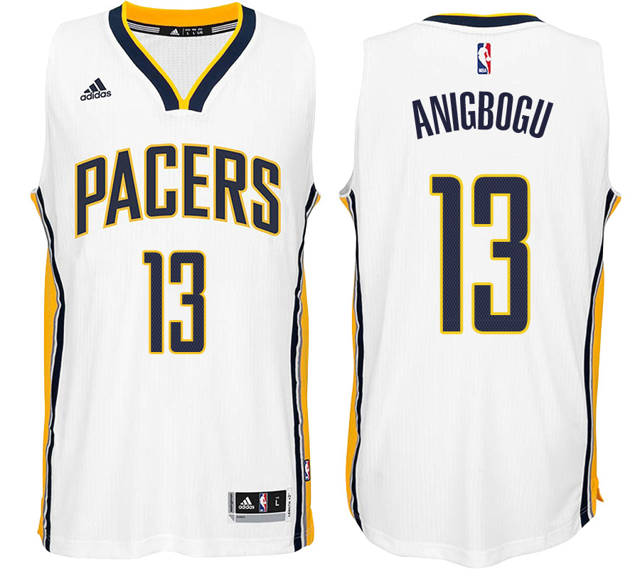 Men Pacers Ike Anigbogu #13 NBA Swingman Road White Jersey