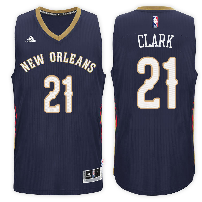 Men Pelicans Ian Clark #21 NBA Swingman Road Navy Jersey