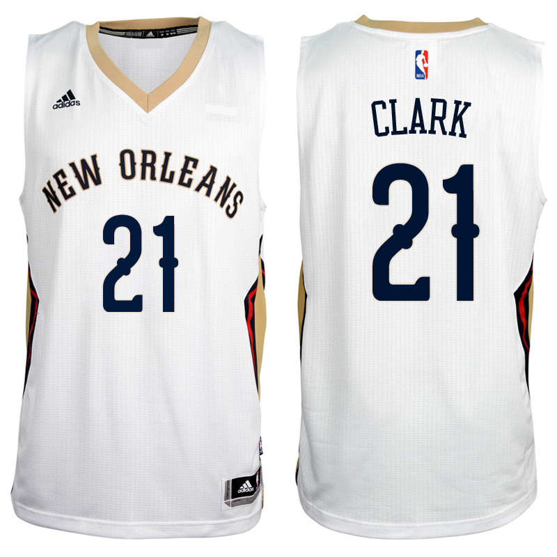 Men Pelicans Ian Clark #21 NBA Swingman Road White Jersey