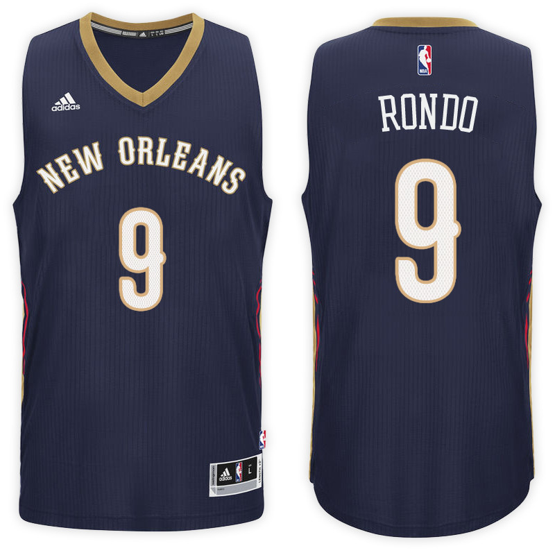 Men Pelicans Rajon Rondo NBA Swingman Road Navy Jersey