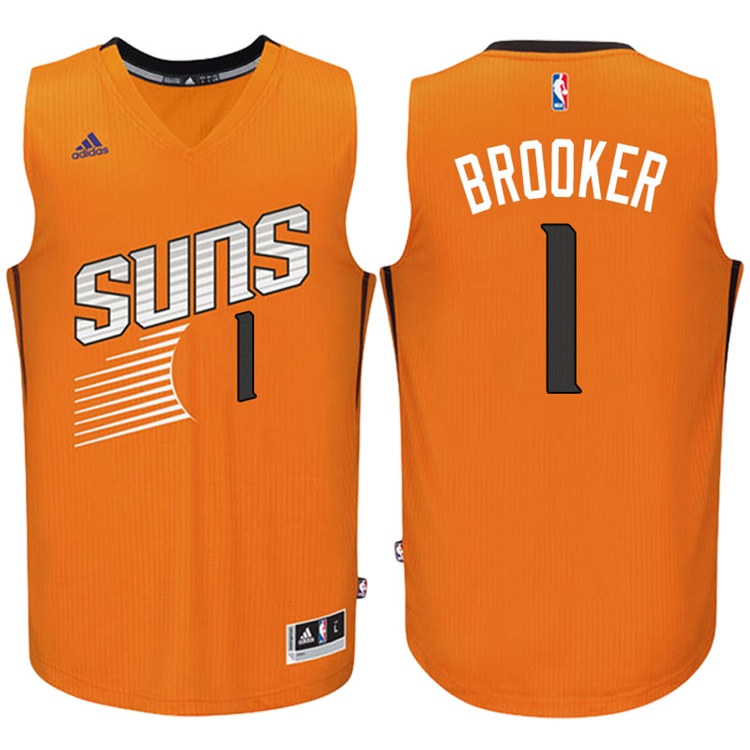 Men Phoenix Suns 1 Devin Booker Orange Swingman Road Jersey