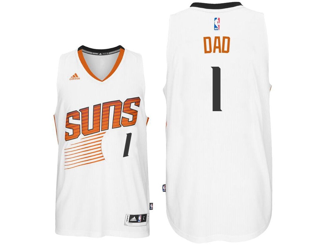 Men Phoenix Suns 1 White Swingman Father's Day Gift Home Jersey