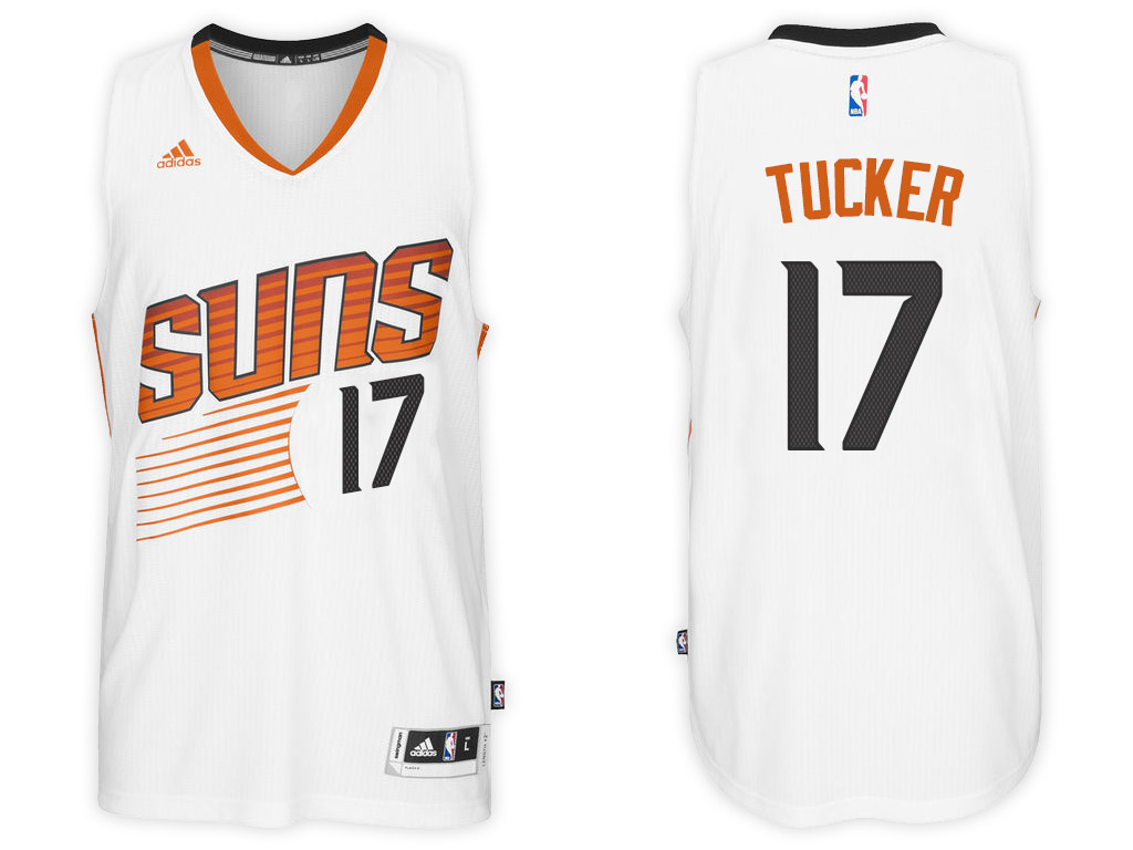 Men Phoenix Suns 17 Pj Tucker White Swingman Road Jersey