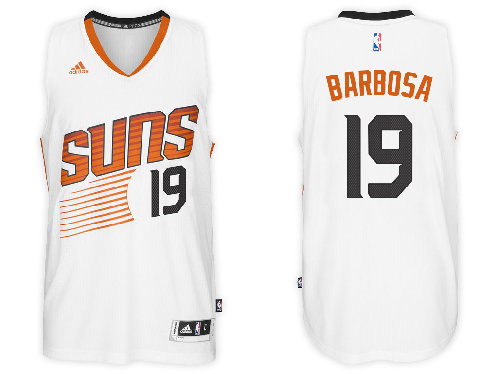 Men Phoenix Suns 19 Leandro Barbosa White Swingman Alternate Jersey