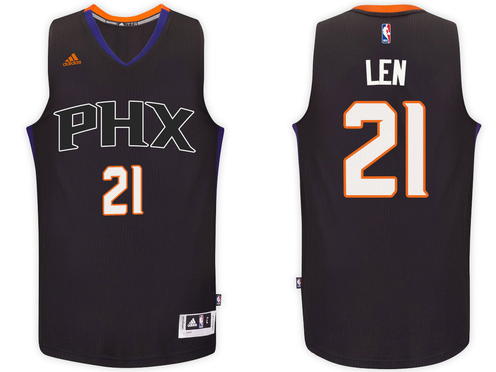 Men Phoenix Suns 21 Alex Len Black Swingman Alternate Jersey