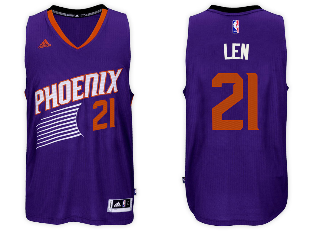 Men Phoenix Suns 21 Alex Len Purple Swingman Road Jersey