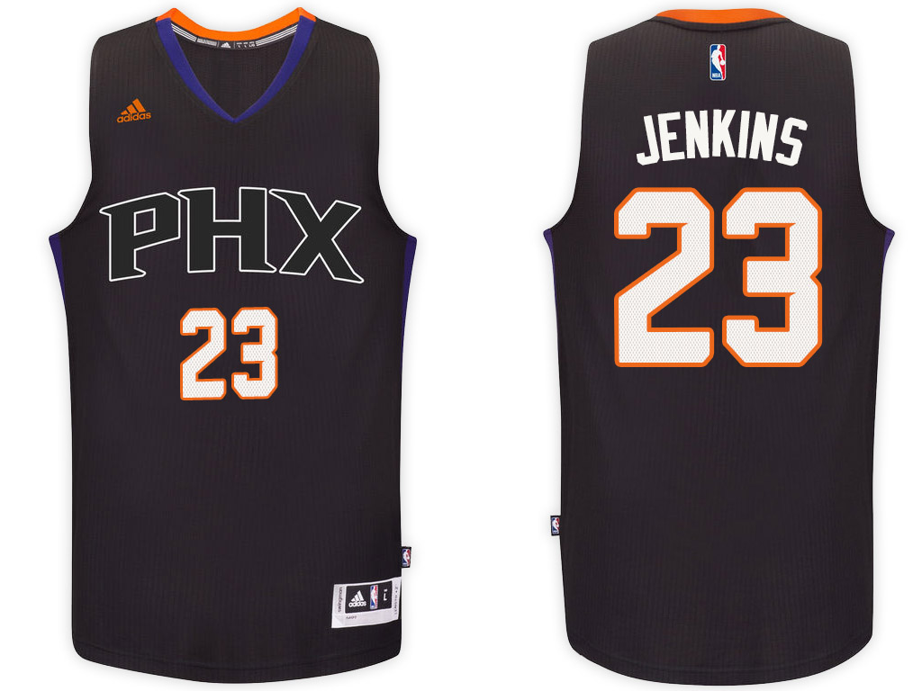 Men Phoenix Suns 23 John Jenkins Black Swingman Alternate Jersey